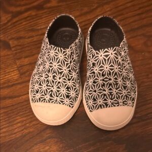 Native Shoes Black and White Graphic Sneakers